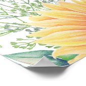 素朴花結婚の歓迎サイン ポスター (角)