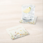 素朴花結婚の スクエアペーパーコースター (インサイチュ)