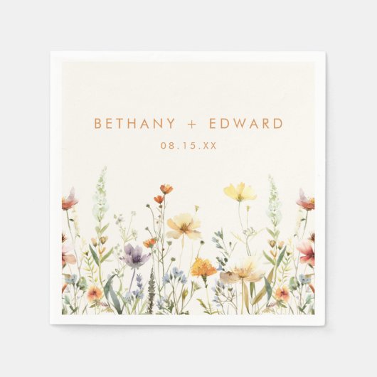 素朴花結婚の スタンダードカクテルナプキン (正面)