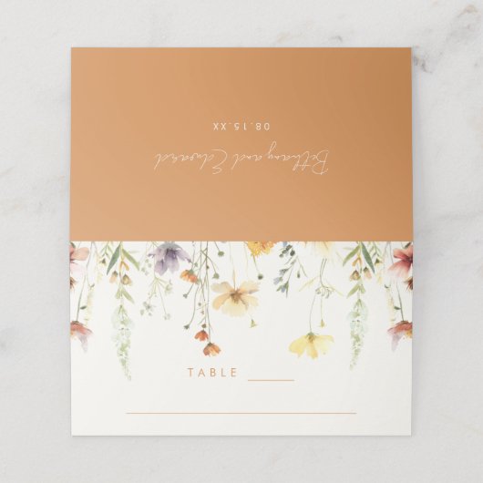 素朴花結婚の プレイスカード (外部開封)