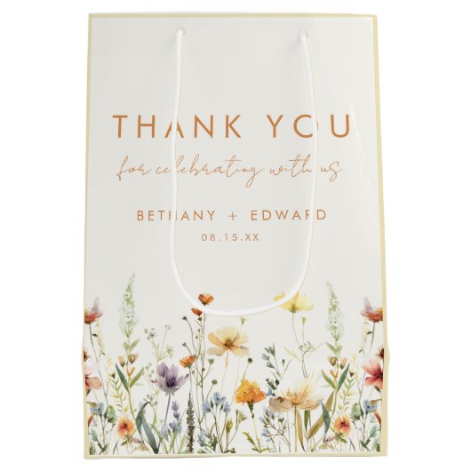 素朴花結婚の ミディアムペーパーバッグ (裏面)