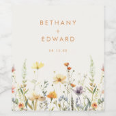 素朴花結婚の ワインラベル (シングルラベル)