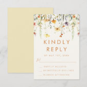 素朴花結婚の 出欠カード (正面/裏面)