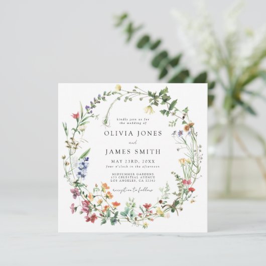 素朴花結婚の 招待状 (スタンド正面)