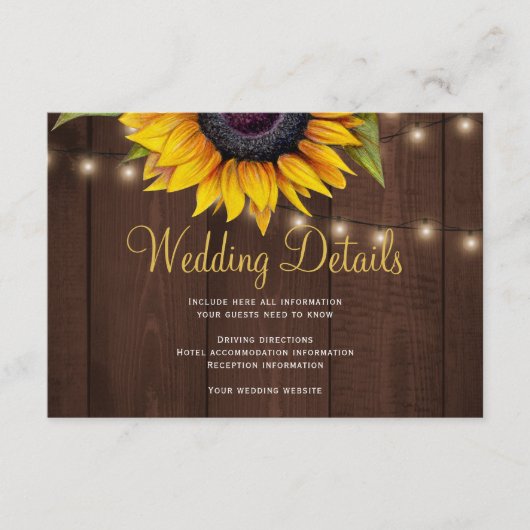 素朴花結婚木の詳細 エンクロージャーカード (正面)