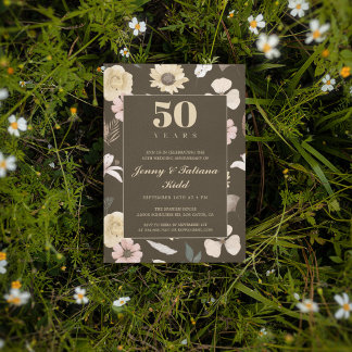 素朴花50結婚周年 招待状