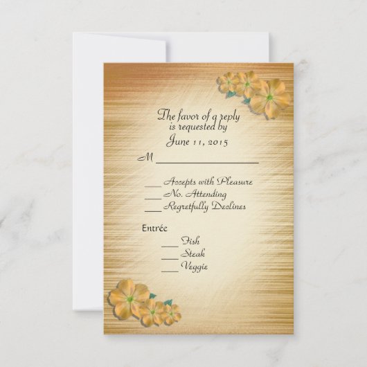素朴花RSVPのEntreeの選択 出欠カード (正面)