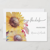 素朴芸術的ひまわり水彩画 セーブザデート (正面)