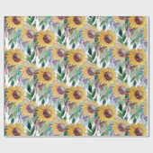 素朴芸術的ひまわり水彩画 ラッピングペーパー (フラット)