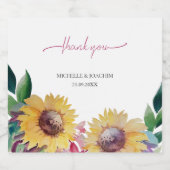 素朴芸術的ひまわり水彩画 リキュールボトルラベル (シングルラベル)