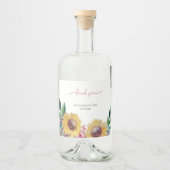 素朴芸術的ひまわり水彩画 リキュールボトルラベル (正面)