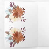 素朴茶カスタマイズ結婚花 三つ折り招待状 (内部最初)