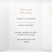 素朴茶カスタマイズ結婚花 三つ折り招待状 (内部中)