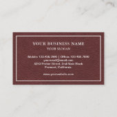 素朴茶フェイク皮革馬蹄形ファリアー 名刺 (裏面)