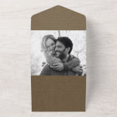 素朴茶モダンミニマルシック写結婚真 オールインワン招待状 (外側)