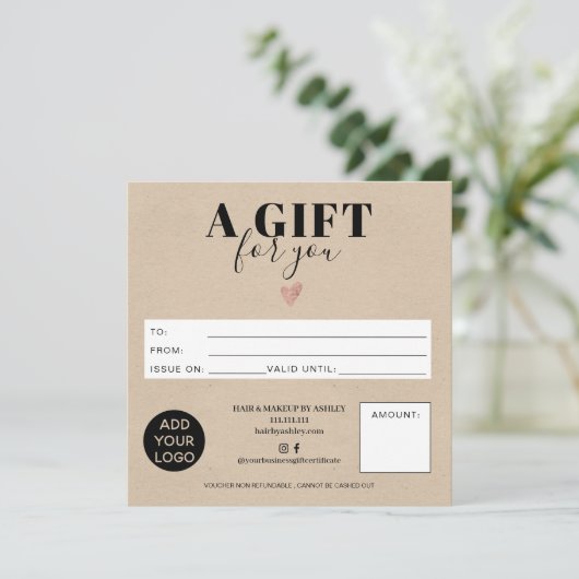 素朴茶色いかだスクエアのギフト券ロゴ (スタンド正面)