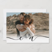 素朴茶色のエレガント木4枚の写真のスクリ結婚プト 招待状 (裏面)