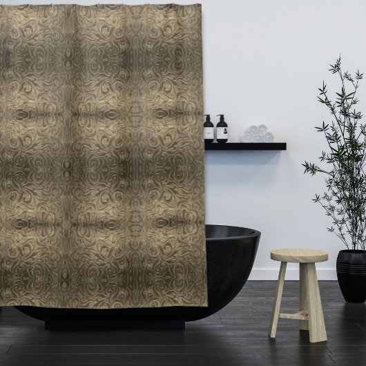 素朴茶色の西の田舎革の模様 シャワーカーテン