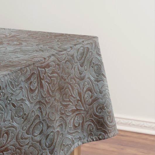 素朴茶色の西の田舎革の模様 テーブルクロス (インサイチュ)