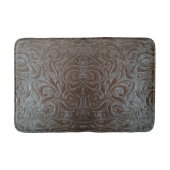 素朴茶色の西の田舎革の模様 バスマット (正面)