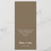 素朴茶色シンプルのモダン書道結婚の メニュー (裏面)