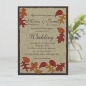 素朴葉とバーラップ結婚の 招待状 (スタンド正面)