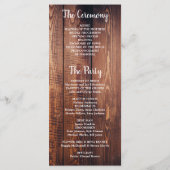 素朴葉はバーンドウッド結婚式プログラム プログラム (裏面)