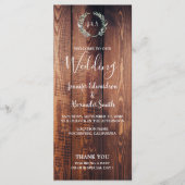 素朴葉はバーンドウッド結婚式プログラム プログラム (正面)