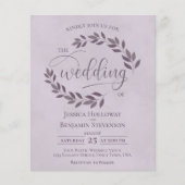 素朴葉ダスティパープルBUDGET結婚式の招待 (正面)