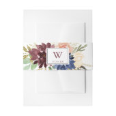 素朴葉フローラモノグラム結婚ズ 招待状ベリーバンド (正面例)