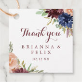 素朴葉フローラ書結婚の金ゴールド フェイバータグ (正面)