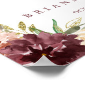 素朴葉フローラ結婚のウェルカムサイン ポスター