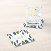 素朴葉フローラ結婚の スクエアペーパーコースター (インサイチュ)