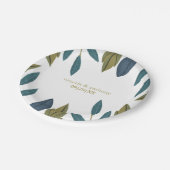 素朴葉フローラ結婚の ペーパープレート (アングル)