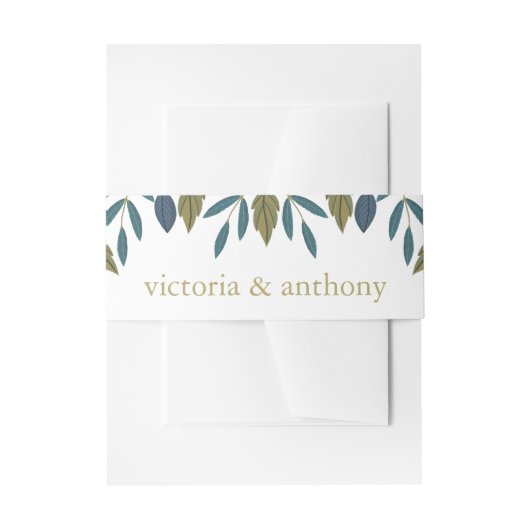 素朴葉フローラ結婚の 招待状ベリーバンド (正面例)