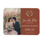 素朴葉モノグラム写真 マグネット (横)