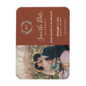 素朴葉モノグラム写真 マグネット (縦)