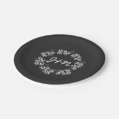 素朴葉リースグモダンレイ結婚プレート ペーパープレート (アングル)