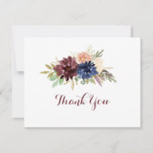 素朴葉書フラ結婚ット サンキューカード (正面)