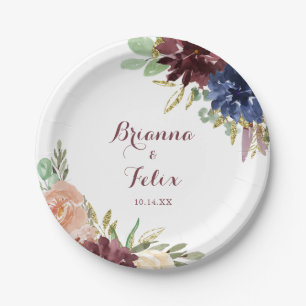 素朴葉書結婚のケーキ ペーパープレート