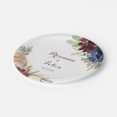 素朴葉書結婚のケーキ ペーパープレート (アングル)