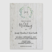 素朴葉木材モノグラム磁気結婚 (正面)