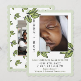 素朴葉男の赤ちゃん 案内状