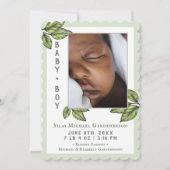 素朴葉男の赤ちゃん 案内状 (正面)