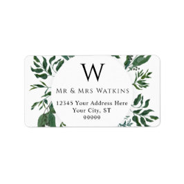 素朴葉結婚緑化差出人住所 ラベル