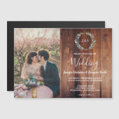 素朴葉結婚200000000000000000000000000000000000000000000 マグネット招待状 (正面/裏面)