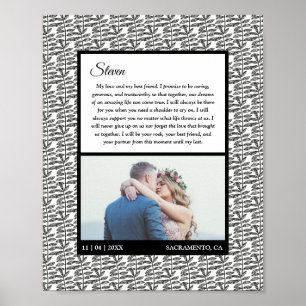 素朴葉Custom Wedding Photo Marriage Vows ポスター