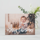 素朴葉Merry Christmas Photo Christmas Card シーズンカード (スタンド正面)