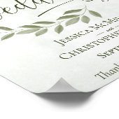 素朴葉Sage & Oliveの結婚Welcome Sign ポスター (角)