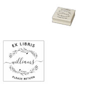 素朴葉Script Family Name Ex Libris Book ラバースタンプ (押印)